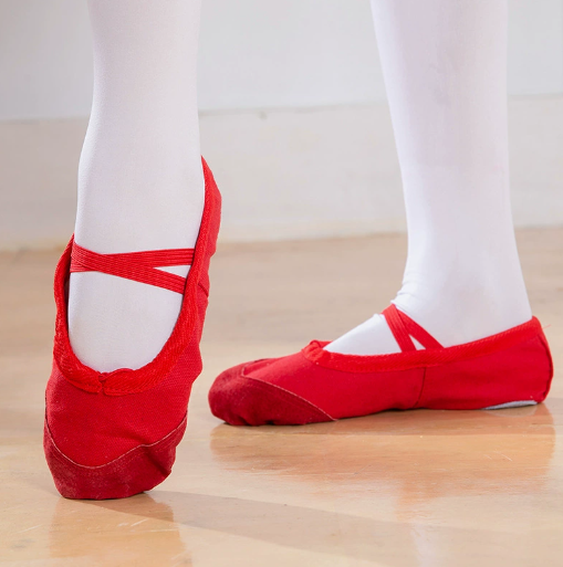 Kids & Adults Lace-up Ballet Shoes Girls Canvas Yoga Practice Training Shoes Slippers Model B04