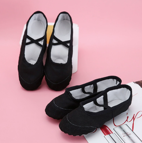Kids & Adults Lace-up Ballet Shoes Girls Canvas Yoga Practice Training Shoes Slippers Model B04