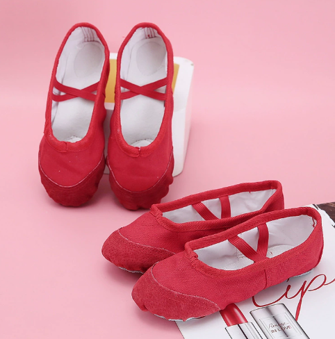 Kids & Adults Lace-up Ballet Shoes Girls Canvas Yoga Practice Training Shoes Slippers Model B04