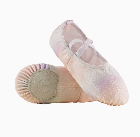 Glitter split sole ballet dance shoes for girls women