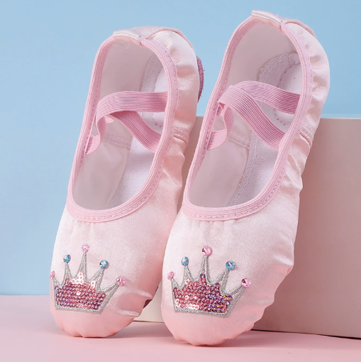 Shock absorption flexible sole kids dance ballet shoes