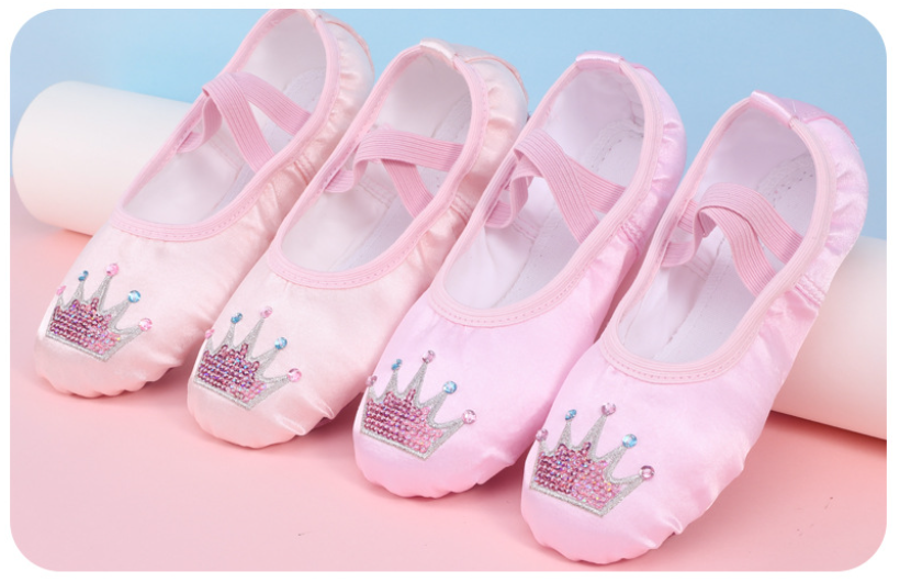 Girls Kids Satin Ballet Dance Shoes Elastic Soft Sole Practice Shoes for Ballet Performance Model B08
