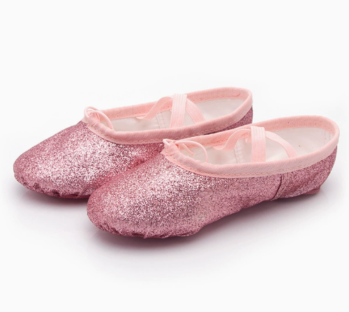 Fashion glitter pink dance ballet practice shoes