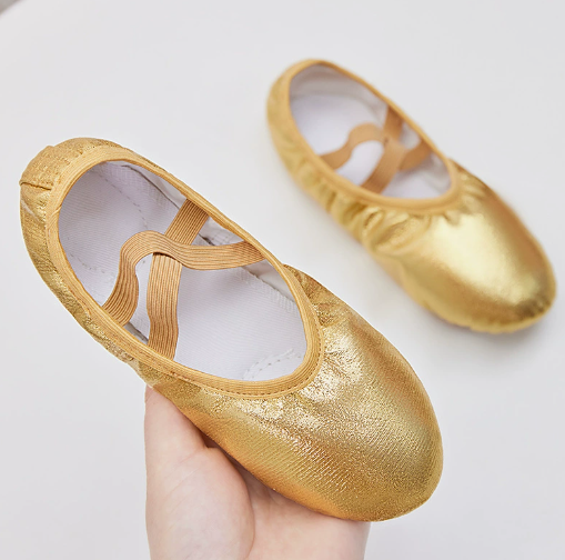 Elastic strap no-lace dance practice slippers