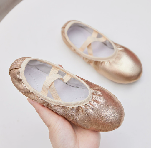 Kids Ballet Dance Practice Slippers Elastic Adjustable Straps Dance Shoes for Stage Performance Model B15