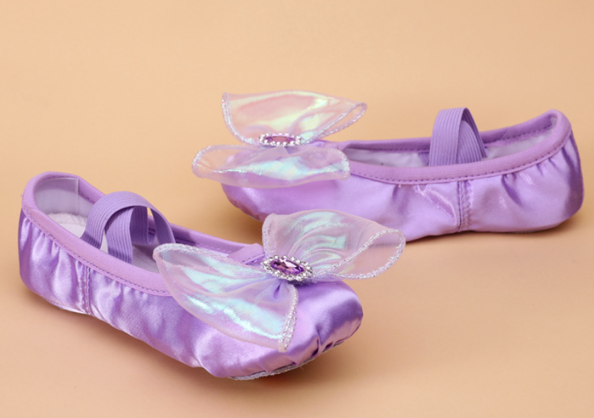 Girls Soft Sole Ballet Practice Shoes Non-slip Dance Slippers For Daily Training Stage Performance Model B19