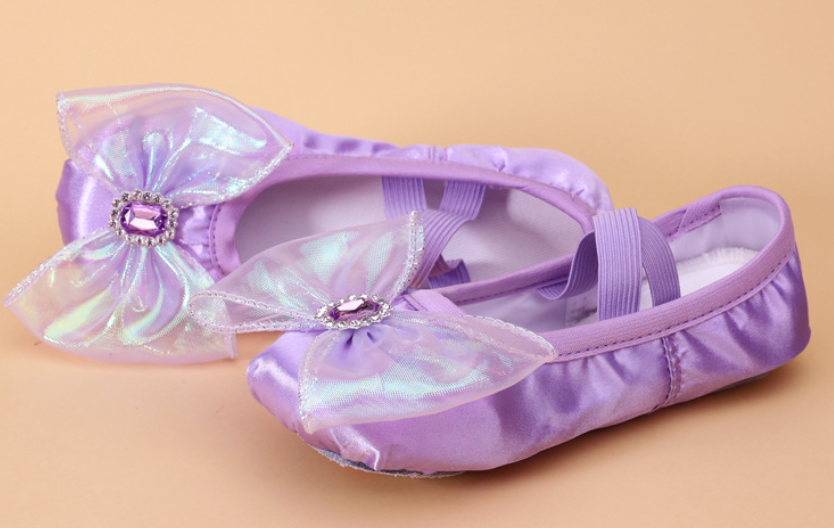 Girls Soft Sole Ballet Practice Shoes Non-slip Dance Slippers For Daily Training Stage Performance Model B19