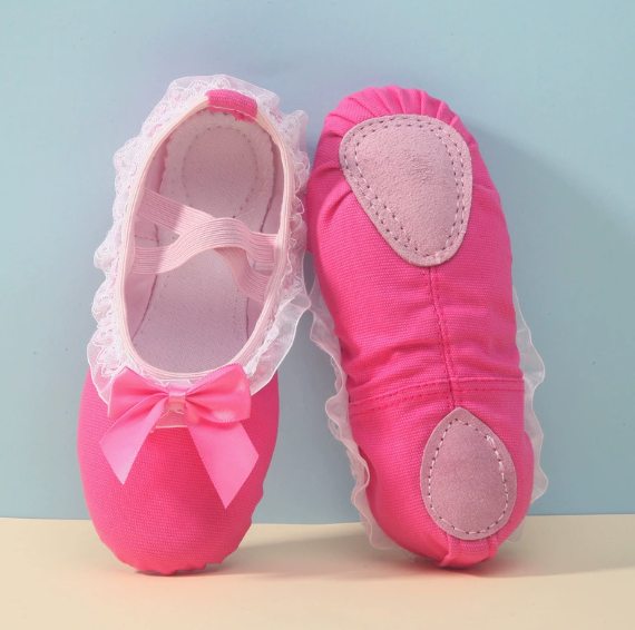 Elastic easy-wear kids dance and ballet shoes