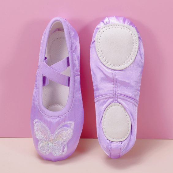 Girls Soft Sole Ballet Dance Shoes Sweet Style Satin Ballet Slippers for Practice & Performance Model B24