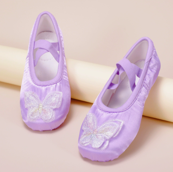 Girls Soft Sole Ballet Dance Shoes Sweet Style Satin Ballet Slippers for Practice & Performance Model B24