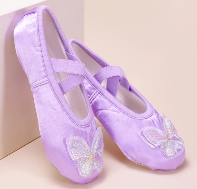 Girls Soft Sole Ballet Dance Shoes Sweet Style Satin Ballet Slippers for Practice & Performance Model B24