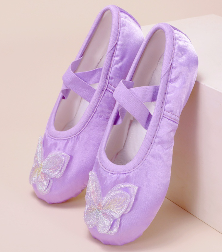 Girls Soft Sole Ballet Dance Shoes Sweet Style Satin Ballet Slippers for Practice & Performance Model B24