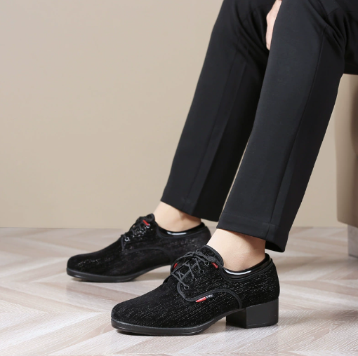Men's Modern Ballroom Dance Shoes Outdoor Soft Sole Dancing Shoes for Jitterbug 3.5cm Heel Model M22