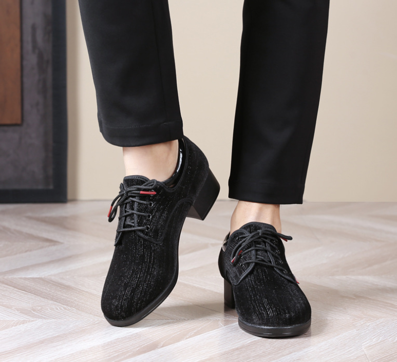 Men's Modern Ballroom Dance Shoes Outdoor Soft Sole Dancing Shoes for Jitterbug 3.5cm Heel Model M22