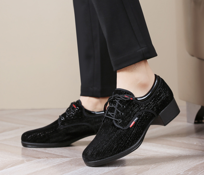 Men's Modern Ballroom Dance Shoes Outdoor Soft Sole Dancing Shoes for Jitterbug 3.5cm Heel Model M22