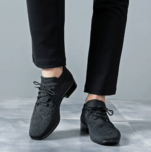 Comfortable stretch fabric men social dance footwear