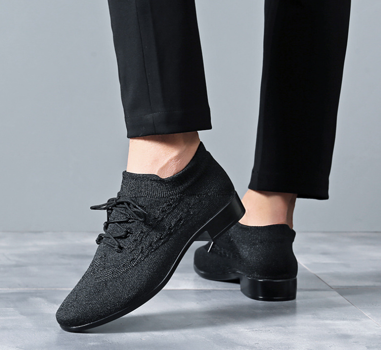 Breathable Knitted Men's Modern Dance Shoes Soft Sole Ballroom Latin Training Sneakers For Summer Model M24