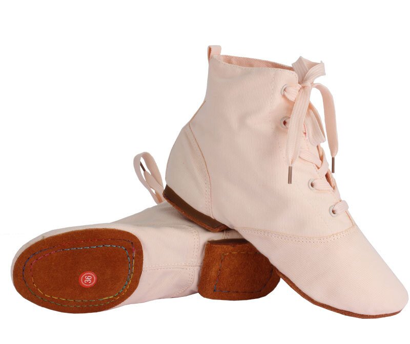 Women's Canvas Jazz Dance Boots, High Top Practice Shoes with Suede/Rubber Sole JZ-M-001